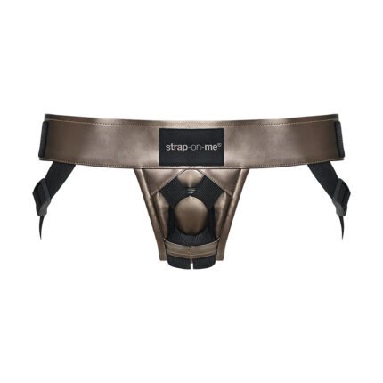 Strap-On-Me Curious Leatherette Harness - Bronze