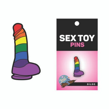 Wood Rocket Rainbow Dildo Pin
